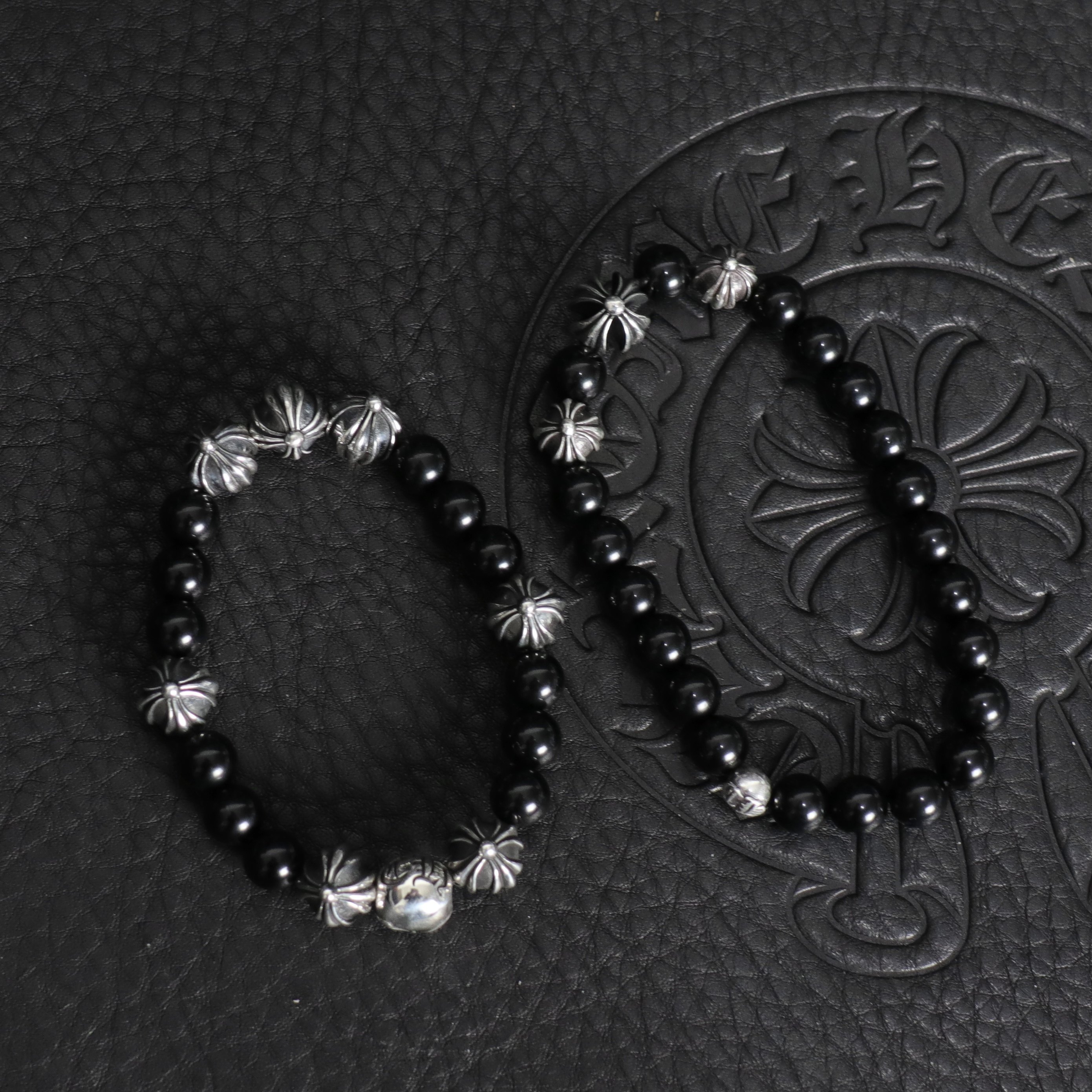 disdain 925银珠 黑曜石  潮流手链手串 男女款