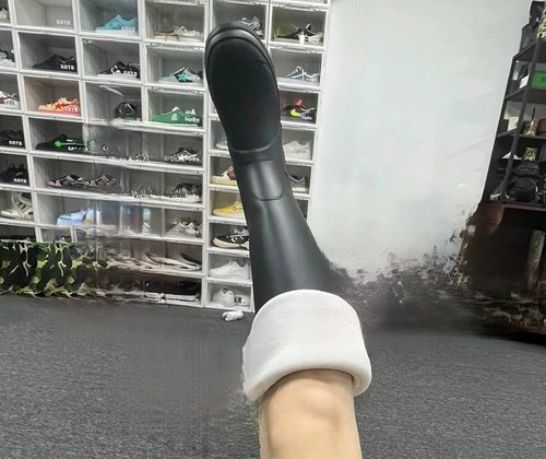 高筒雨靴袜套内胆女长靴袜亲肤摇粒绒针织长筒袜防寒保暖百搭穿袜