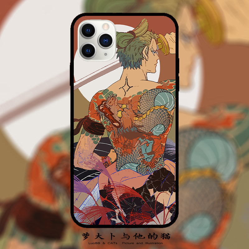 海贼王索隆浮世绘和风日系动漫手机壳适用于苹果12小米荣耀oppo