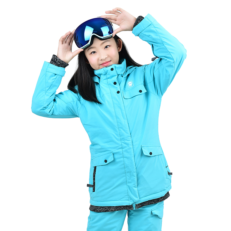 超轻防水透气加厚滑雪服儿童女