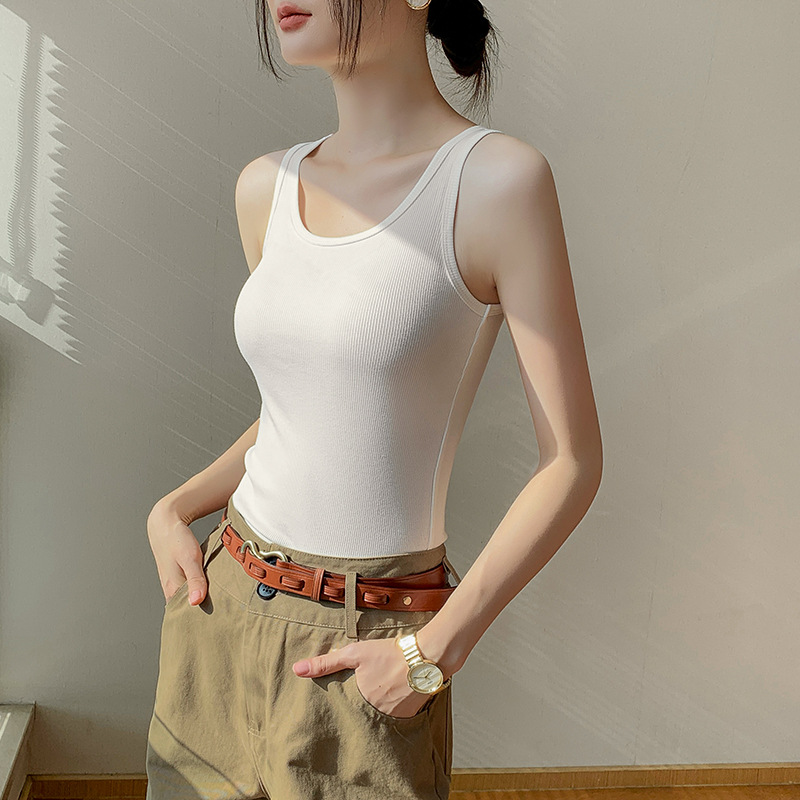 【Just JS】吊带小背心女夏针织外穿美背螺纹设计感性感上衣打底