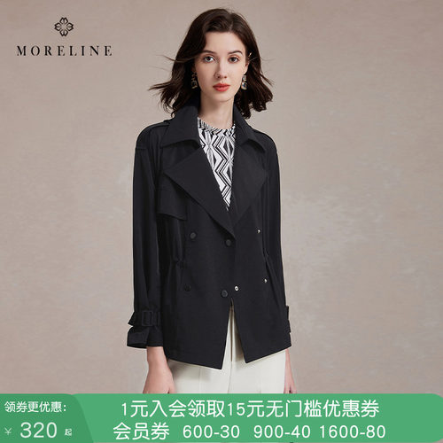 沐兰经典法式短款风衣女2024年秋