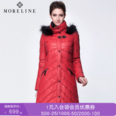 中长款 沐兰时尚 奢华保暖修身 貉毛领皮衣羽绒服