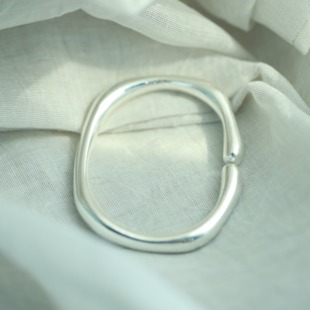 「马蹄镯」熙素999足银手镯传统手工定制男女款 大克重质感银手环