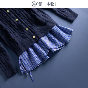 百褶裙半身裙女百搭裙子 miu格子系带抽绳短款 一片式 下摆屁帘韩版