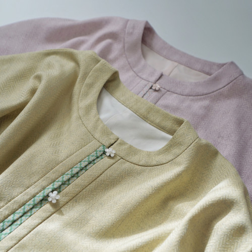 纨织【花来信】（双色）明制圆领对襟汉服早春款原创汉服