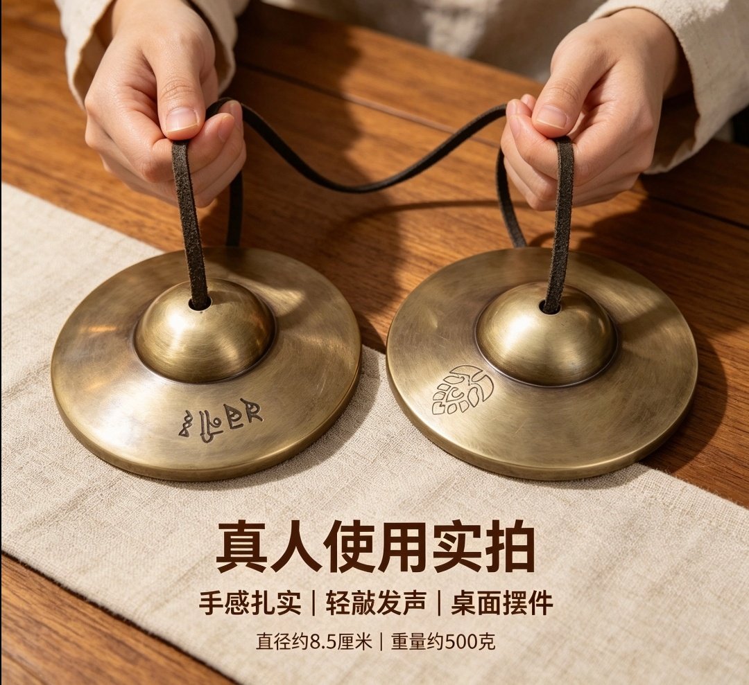 尼泊尔藏传密宗法器手工青铜丁夏碰铃民族打击乐器声音清脆回音长