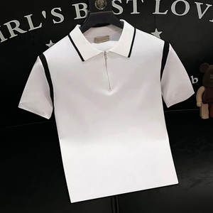 2026夏季 冰爽丝半拉链透气短袖POLO衫薄款T恤 401B-PL666-P65，男装T恤，星座401B（原A431）