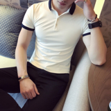 2025夏季新款英伦领子拼接纯色珠地短袖POLO衫修身款A431PL06P45，男装T恤，星座401B（原A431）