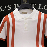 2026夏季新款条纹冰丝短袖polo衫修身T恤透气男针织401B-PL75-P60，男装T恤，星座401B（原A431）