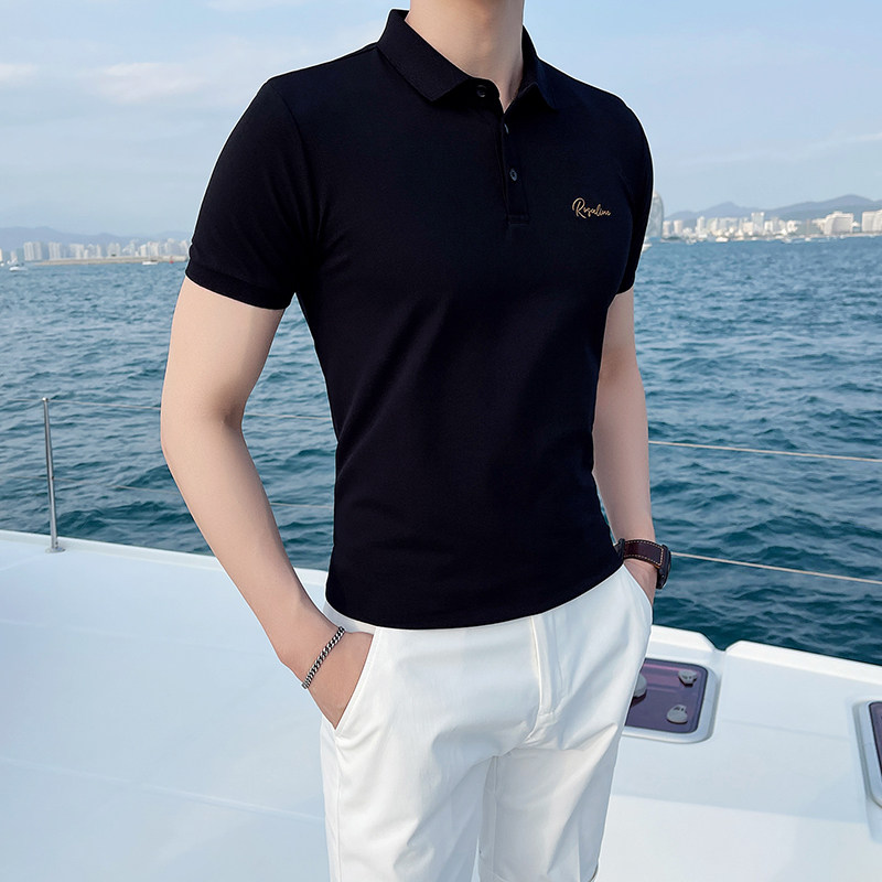 常年有货夏季新款英伦修身短袖polo衫修身t恤A431-B10-P50M-5XL,男装T恤,星座401B（原A431）