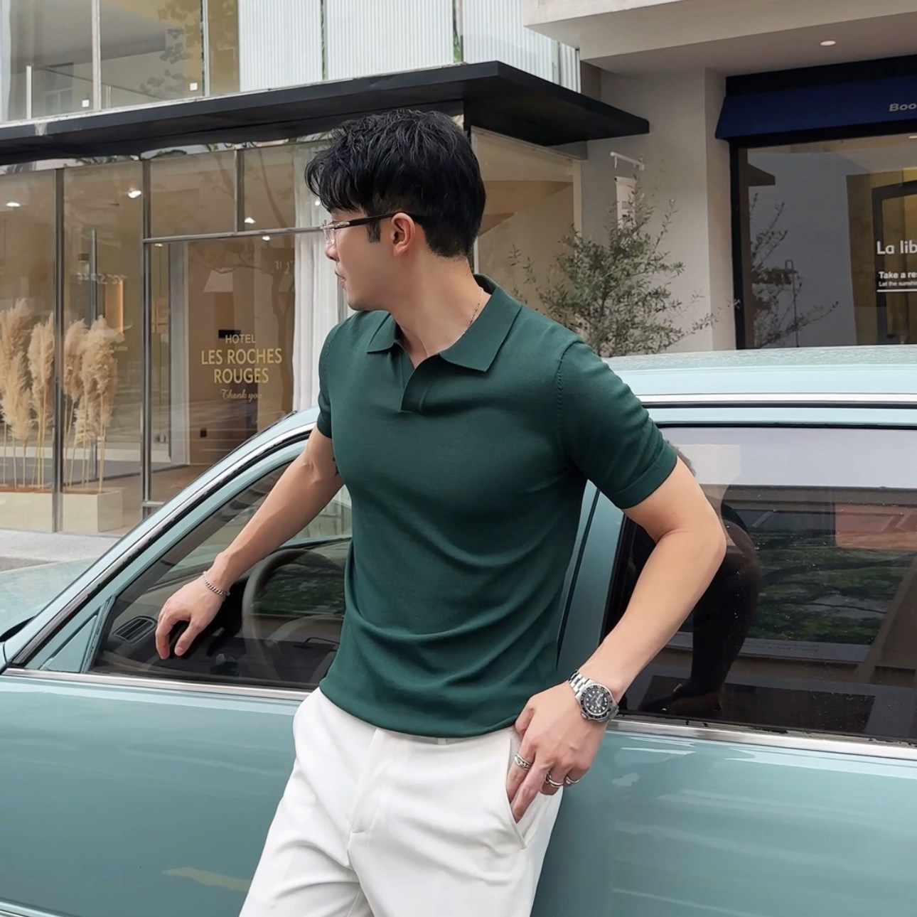 2026夏季新款冰爽丝V领短袖针织衫纯色POLO衫修身上衣男PL38-P50，男装T恤，星座401B（原A431）