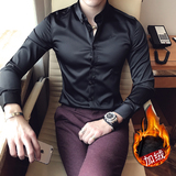 冬款刺绣加厚长袖衬衫男士A431/1015-1加绒P75不加绒P65原A206-1，男装衬衫，星座401B（原A431）