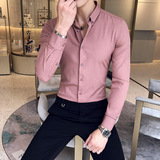 2026春款常年有货纯色净版衬衫长袖男士休闲衬衣401B-1660-P65，男装衬衫，星座401B（原A431）