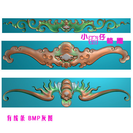 精雕图蝙蝠洋花小角花JDP浮雕图 521软件BMP灰图 木雕图