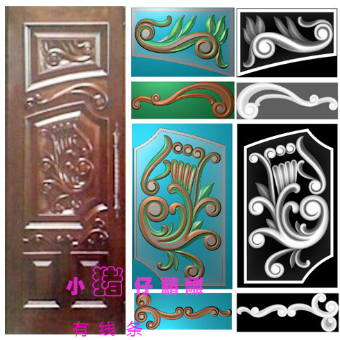 别墅双开门大洋花 JDP精雕图 BMP浮雕图 521软件
