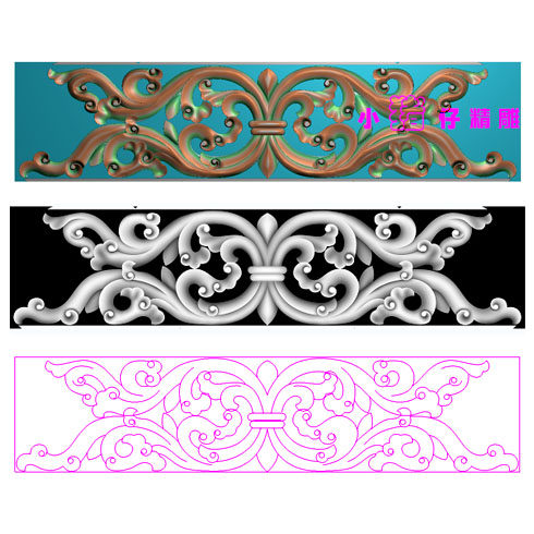 精雕图藏式洋花夹花挡花窗障隔障窗花JDP浮雕图521软件图BMP灰图
