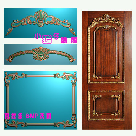 门花洋花门板上花下板花雕花图精雕图JDP浮雕图521软件BMP图