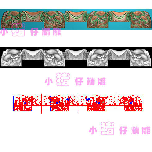 精雕图 鱼跃龙门 鱼如意 三人椅背脑 JDP浮雕图 521软件BMP灰色图