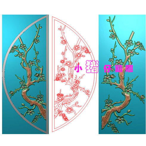 花鸟图 梅花精雕图 JDP浮雕图 BMP灰图 521软件雕刻图精雕图