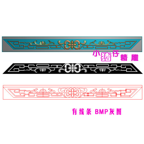 仿古洋花荷花草花挡板裙板围板挡条 精雕图JDP浮雕图 521软件BMP