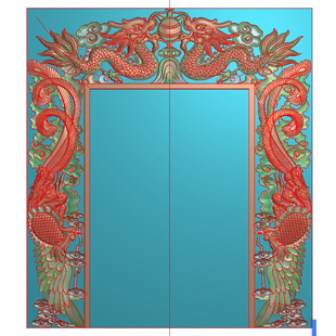 精雕图牌位 双龙 双凤 石碑 佛龛神台 521浮雕图 软件设计图