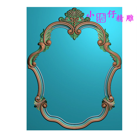 洋花镜框花装饰边框线花精雕图JDP浮雕图521软件图  原稿有线 BMP