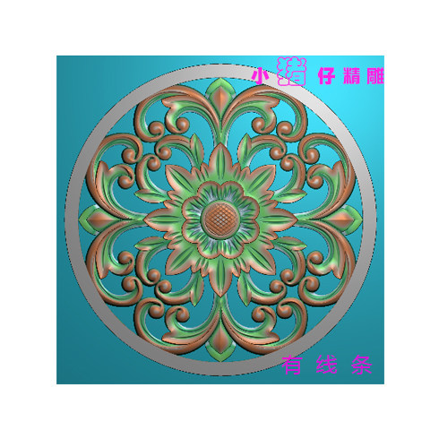 圆形洋花工艺品小花装饰花 精雕图JDP浮雕图521软件BMP图