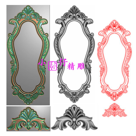 扇形弧形小洋花外框贴花门花套图精雕图JDP浮雕图521软件图 BMP图