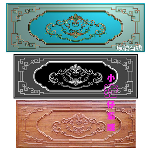 仿古洋花围板挡板精雕图JDP浮雕图 BMP灰图 521软件雕刻图