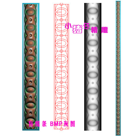 洋花线条花门线装饰线精雕图JDP浮雕图521软件BMP灰图石雕木雕图
