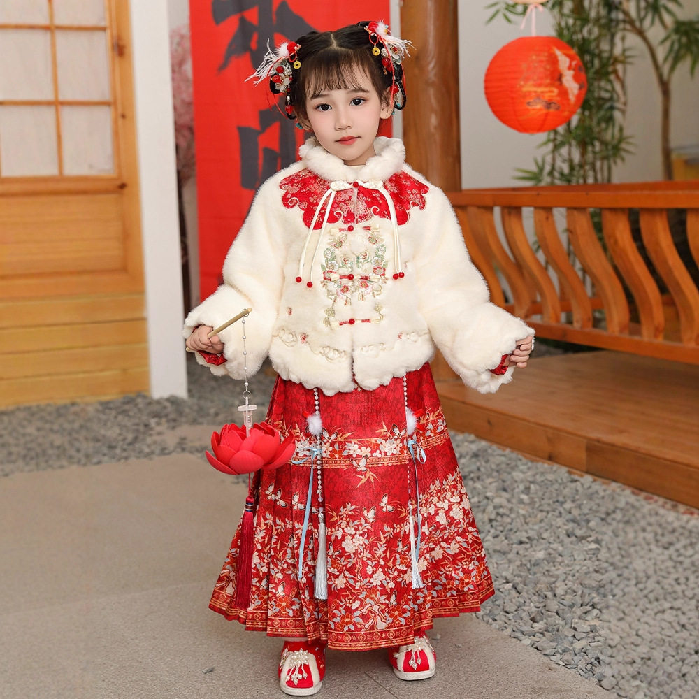 2026春季女童汉服冬季古装儿童拜年服宝宝唐装加厚古风马面裙汉服,童装/婴儿装/亲子装,汉服,淘宝优惠券,粉丝福利购,淘宝优惠卷