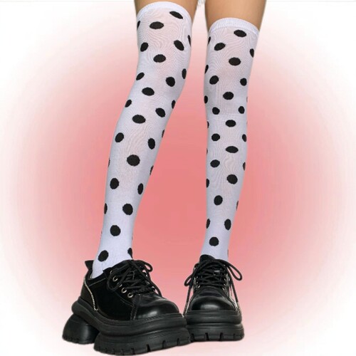 SUPPER 花花 春夏薄款个性复古波点y2k辣妹过膝连袜