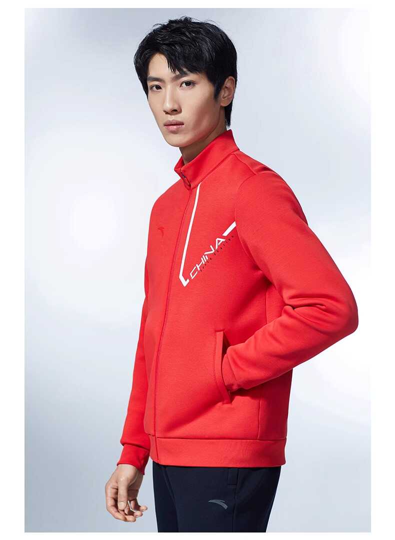 针织中国上衣安踏休闲立领春秋