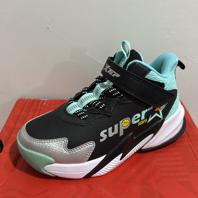 特步正品春秋防滑皮面男童蓝球鞋