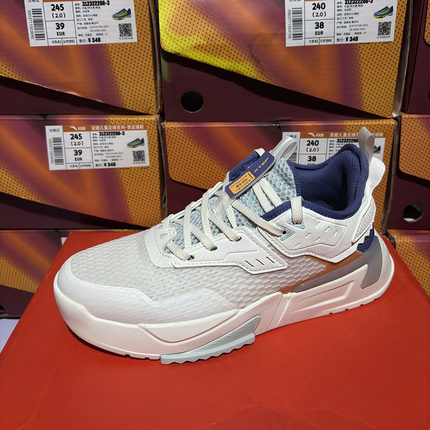 特步正品夏季休闲系带街头青年潮流女士运动板鞋878218310007