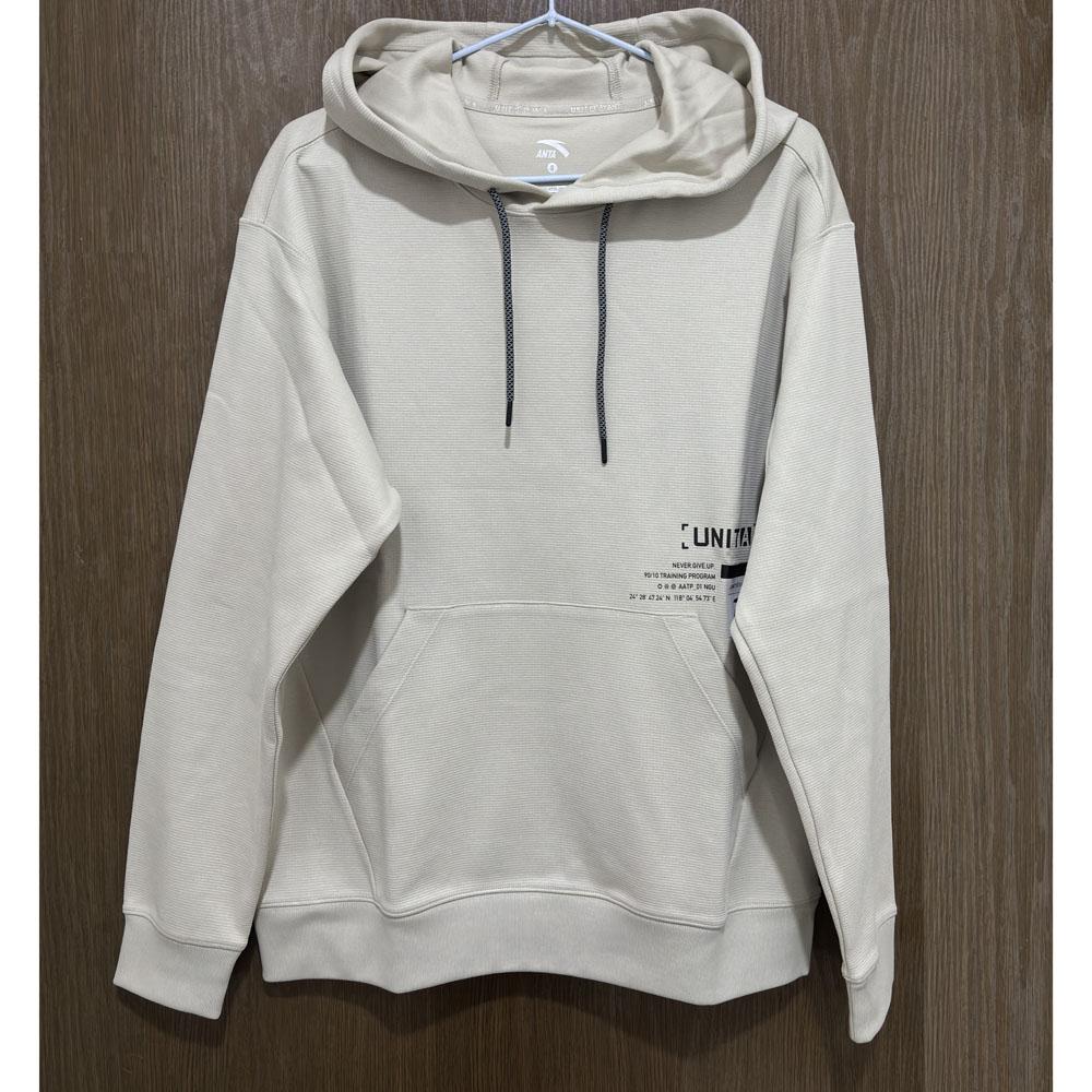 长袖套头衫针织抽绳卫衣安踏连帽