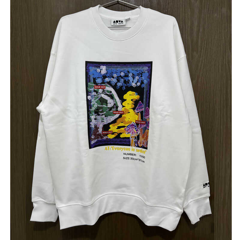 冬印花ins加绒长袖卫衣安踏情侣