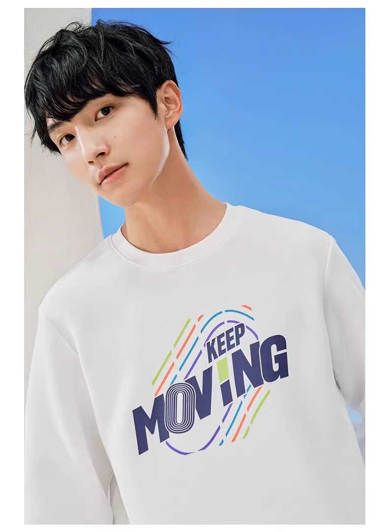 正品针织春秋印花休闲卫衣安踏