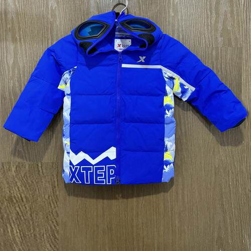 特步儿童正品小童眼镜款羽绒服