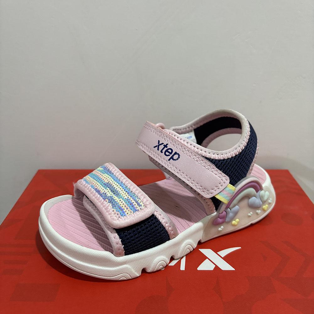 魔术贴特步儿童轻便女凉鞋沙滩鞋