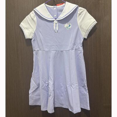 特步儿童针织短袖女童运动连衣裙