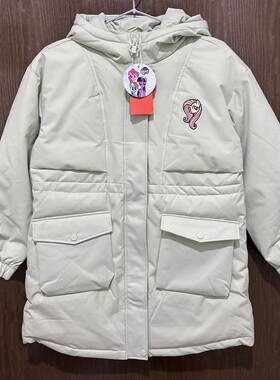特步儿童冬季保暖羽绒服女童棉衣