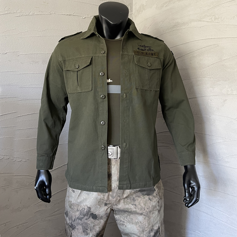 101空降师长袖衬衣男工装外套