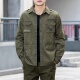 潮流翻领长袖 外套时尚 衬衣男上衣 男登山纯棉工装 户外休闲军绿衬衫