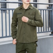 外套翻领长袖 薄款 衬衣男 男登山纯棉透气耐磨工装 户外休闲运动衬衫