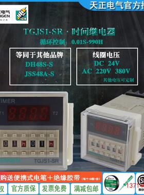天正电气TGJS1-SR循环数 显时间继电器DH48S-S JSS48A-S 220v 24V