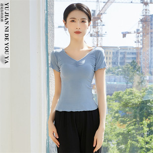 v领芭蕾舞形体服现代舞服中国舞古典舞蹈服装成人训练功服上衣女