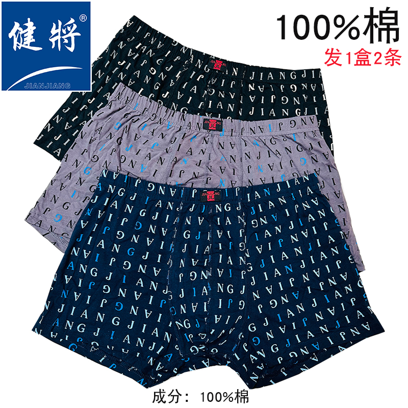 健将纯棉男平角透气舒适青年中年