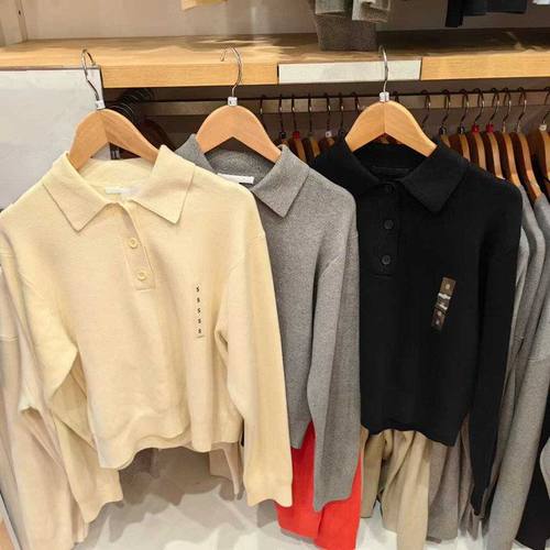 日系女装26新款柔滑棉质POLO领
